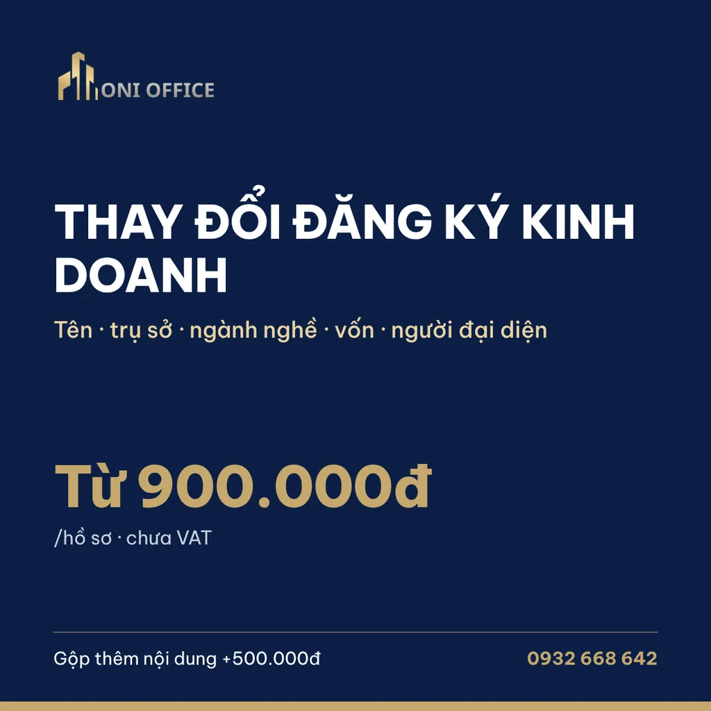 Hỗ trợ thủ tục thay đổi đăng ký kinh doanh