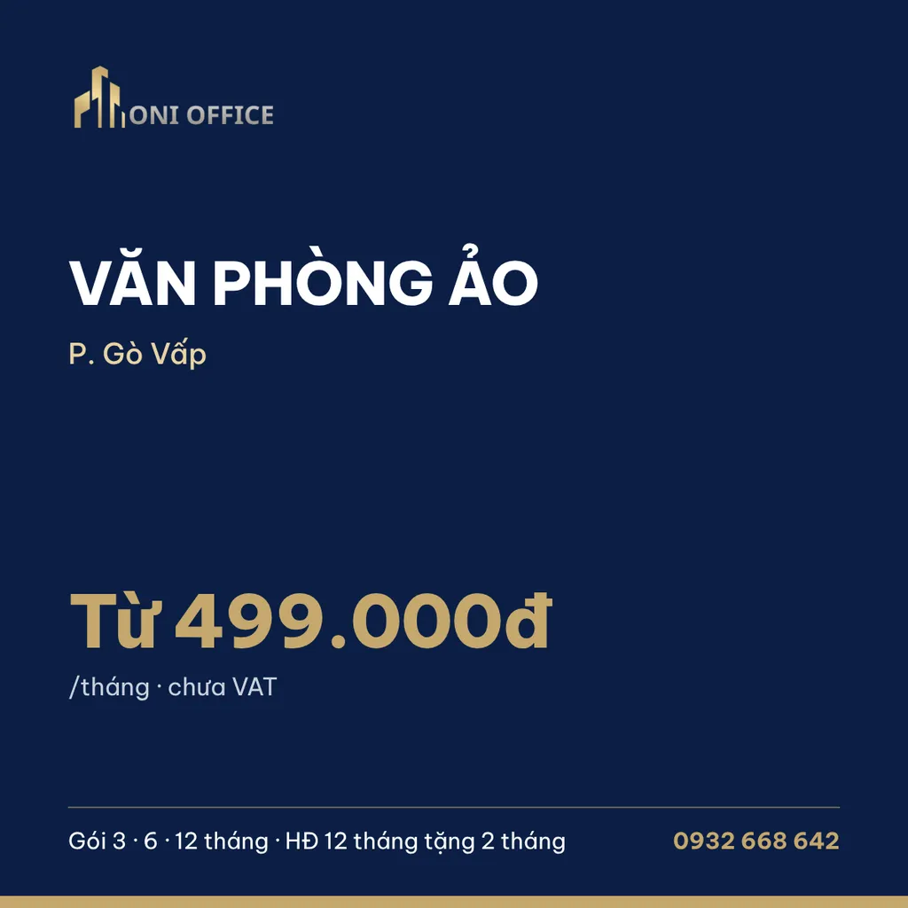 Văn phòng ảo P. Gò Vấp – gói 3, 6, 12 tháng
