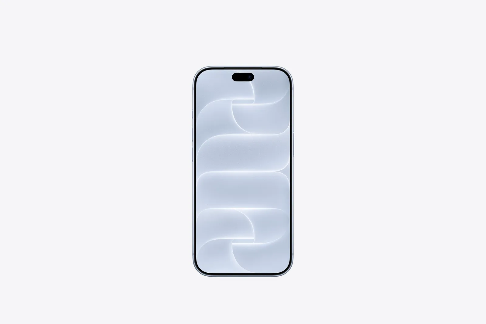 Mặt trước iPhone 18 Pro màu Băng Thanh với màn hình và Dynamic Island