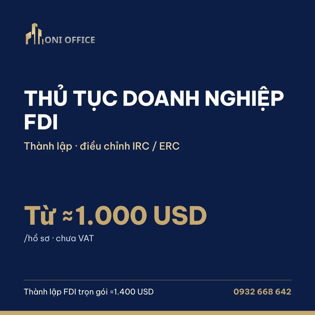 Hỗ trợ thủ tục doanh nghiệp FDI – thành lập, điều chỉnh IRC/ERC